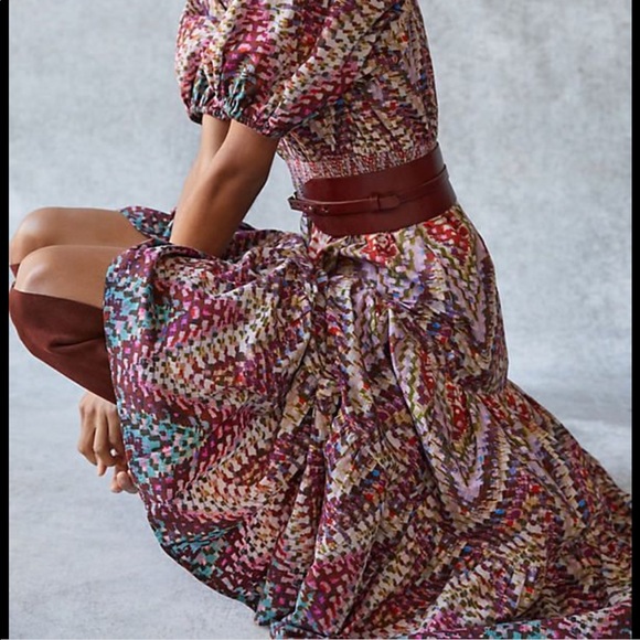 Anthropologie conditions apply puff sleeved maxi dress - Picture 2 of 10